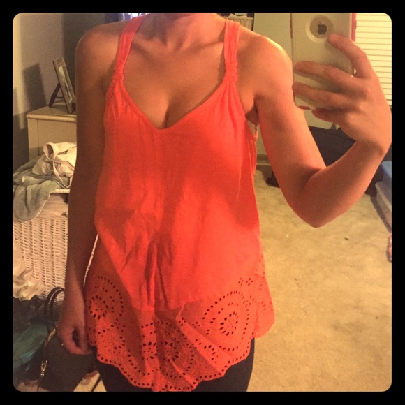 Orange tank top from Anthropologie