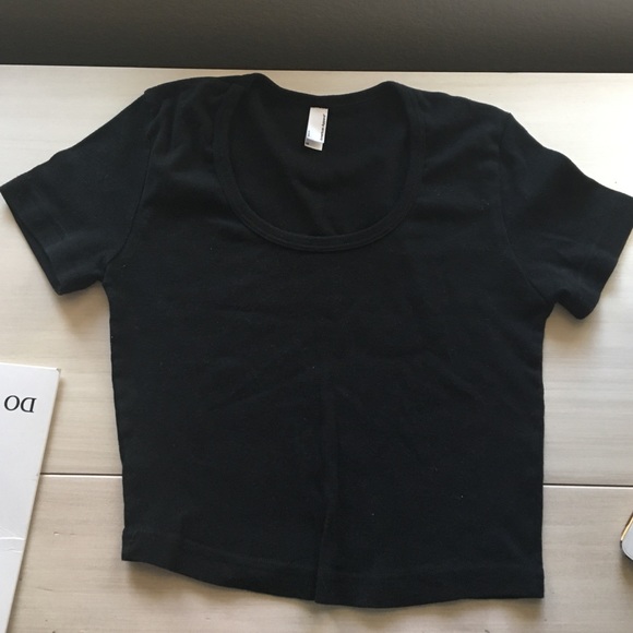 American apparel black crop top
