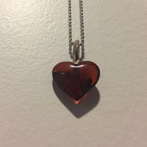 Dark Red Heart Necklace