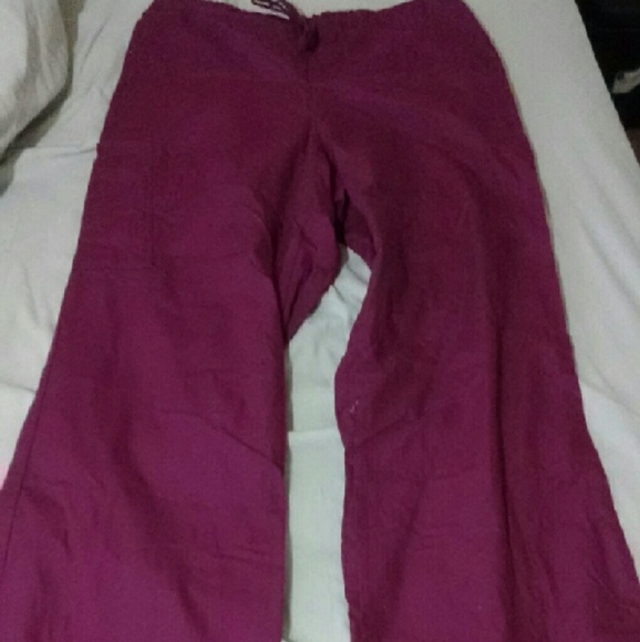 Maroon scrubs pants
