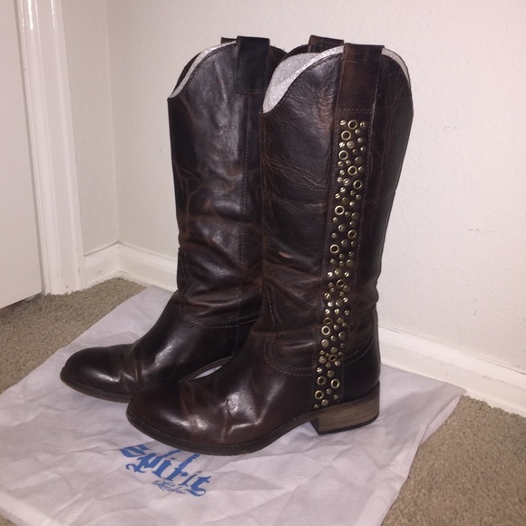 Womens size 8.5 BROWN leather Lucchese Avery boots - Picture 1 of 3