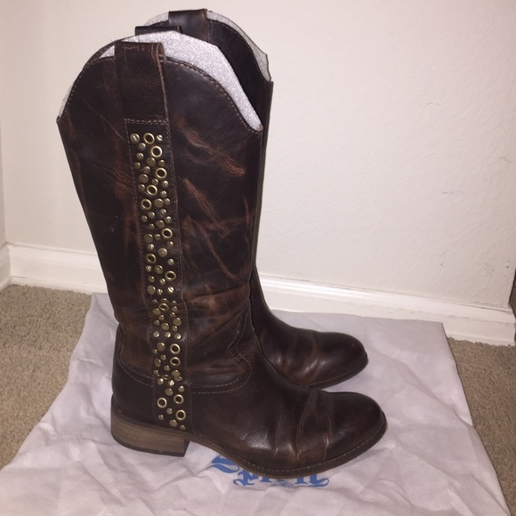 Womens size 8.5 BROWN leather Lucchese Avery boots - Picture 3 of 3