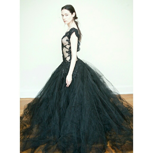 ✖ HOST PICK ✖ Couture Hand Beaded Lace Tulle Gown - Picture 2 of 4