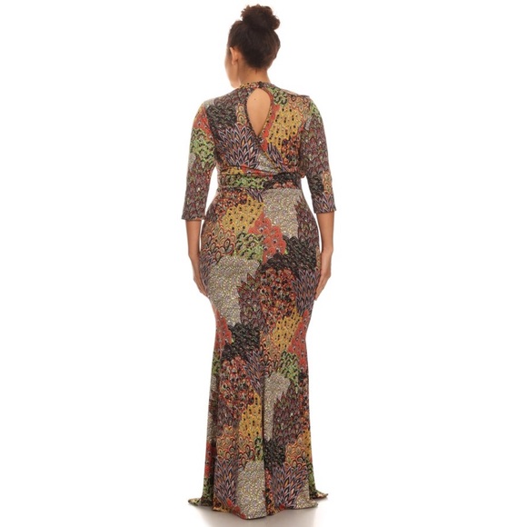 Brown Maxi Dress Plus Size 2X - Picture 2 of 3