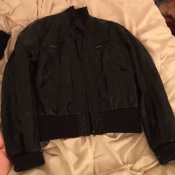 Black leather jacket