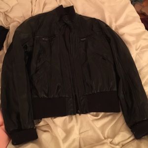 Black leather jacket