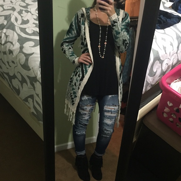 Maurices Sweaters - Hooded Fringe Cardigan