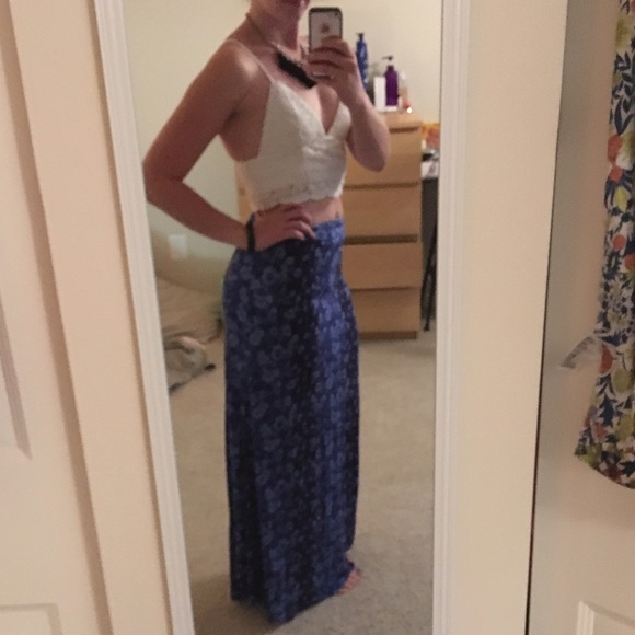 Forever 21 Dresses & Skirts - Blue floral maxi skirt