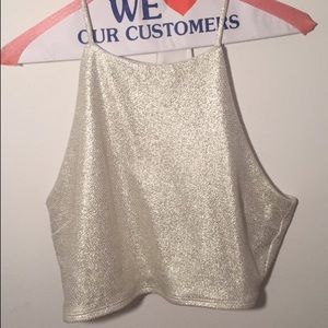 Glitter halter crop top