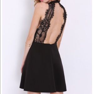 Backless black dress