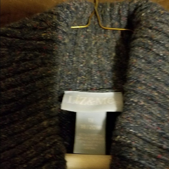 Mingled blue cowl neck 3/4 sleeve