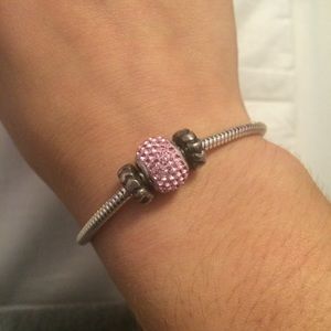 PRICE⬇️Sterling Silver Pink Crystal Bracelet