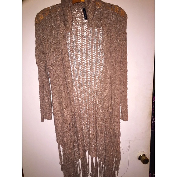 Knit hooded cardigan