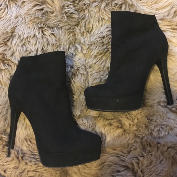 Nasty Gal Faux Suede Stiletto Booties Heels 9.5