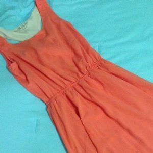 Coral back cut out hi-lo dress