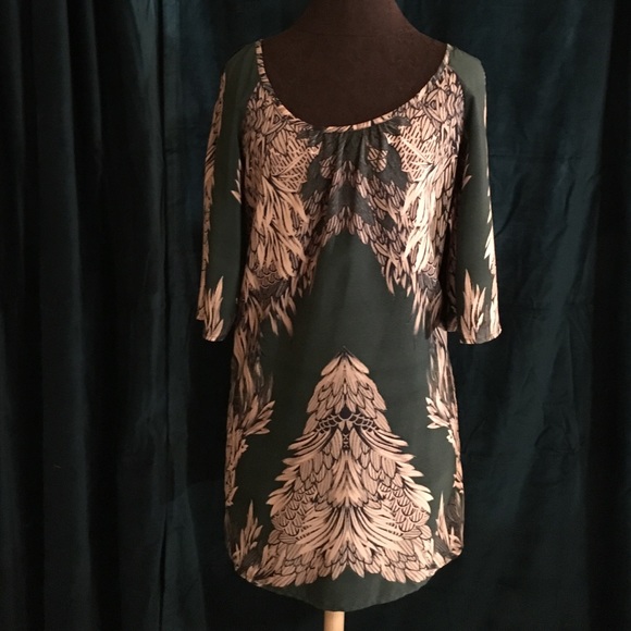 Hunter green shift dress