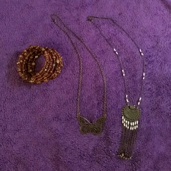Bracelet and necklace trio.