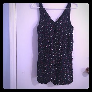 Navy blue patterned romper