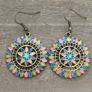 Abbie Dangle Earrings in Bright Multi-Color