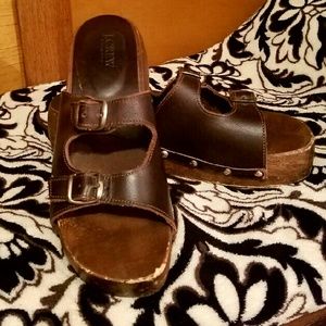 Vintage style wooden clogs