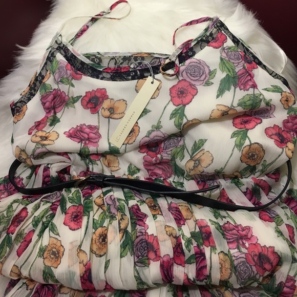 LC Lauren Conrad Sz M XL Pleated Midi Dress NWT - Picture 4 of 6