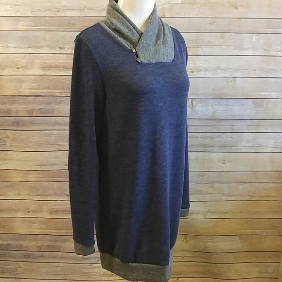 Small left! Colorblock tunic with elbow patches - Picture 3 of 4