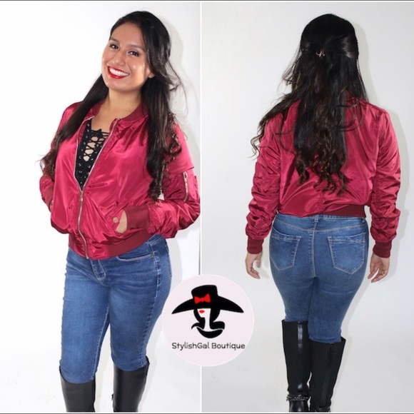 Burgundy Bomber Jacket