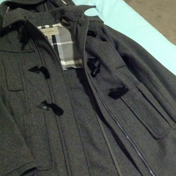 Burberry | Jackets & Coats | Gray Wool Zip Up Coat With Toggles | Poshmark