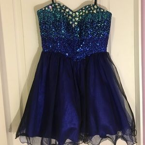 Masquerade Strapless Embellished Homecoming Dress