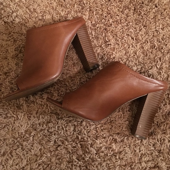 Brown slip on mule