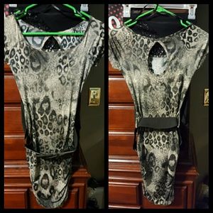 Plus Brown Leopard Print Mesh Bandeau Midaxi Dress | Plus Size | PLT