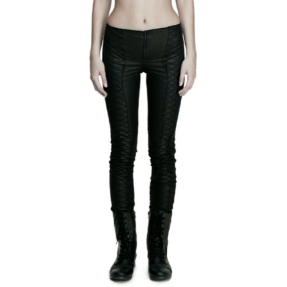 Corseted Waxed Denim Skinny Jeans