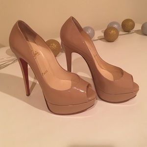 Christian Louboutin Lady Peep nude shoes (150mm)