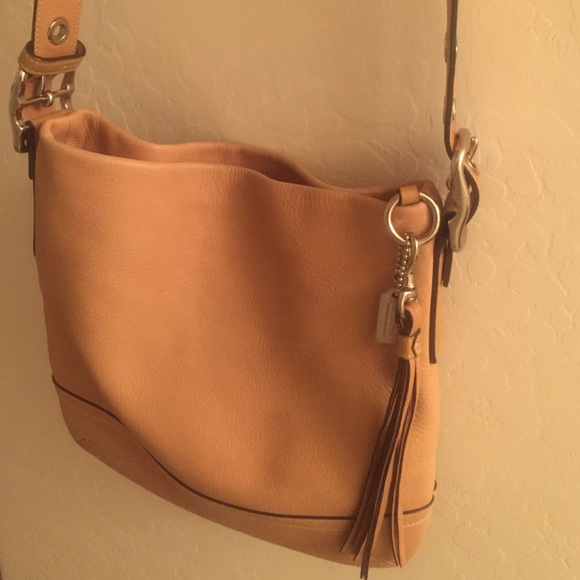 Tan Leather Coach Crossbody Bag