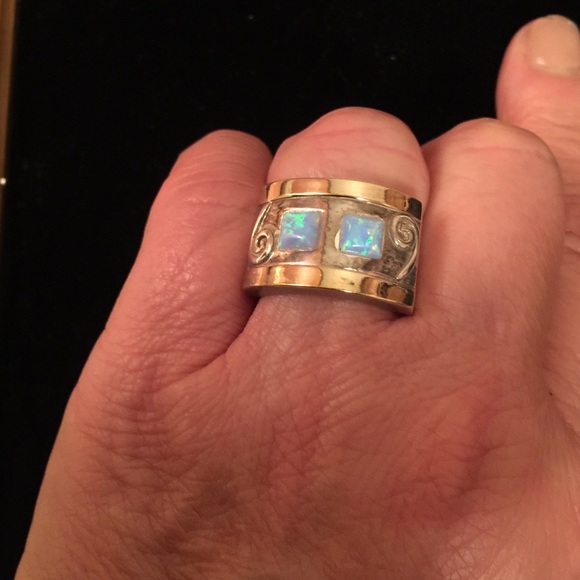 Ring 14 k gold and 925 sterling s. - Picture 2 of 8