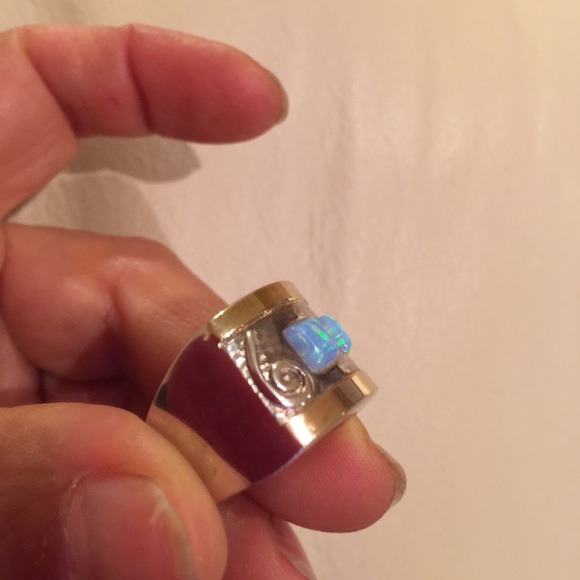 Ring 14 k gold and 925 sterling s. - Picture 7 of 8