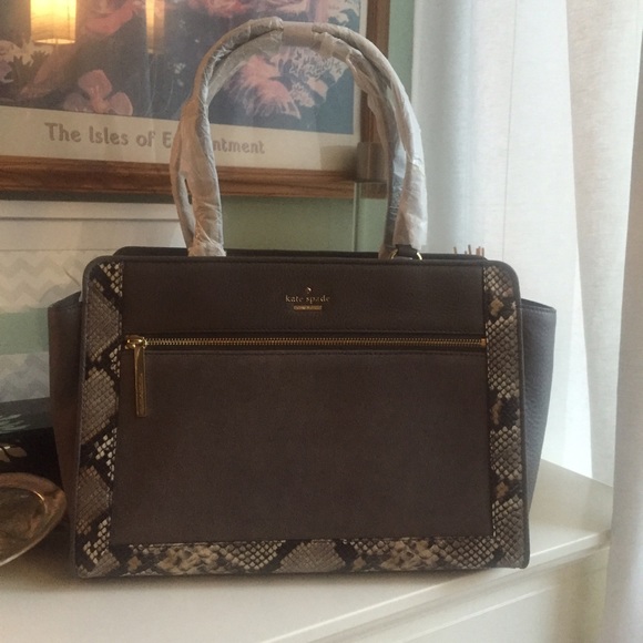 💜gone today!💜Kate Spade Gray & Snakeskin Bag - Picture 2 of 4