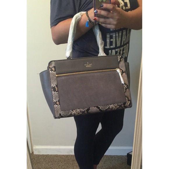 💜gone today!💜Kate Spade Gray & Snakeskin Bag - Picture 4 of 4