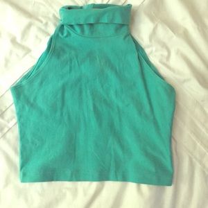 Turquoise American Apparel crop top
