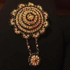 Indian Hair Bun Tikka (Huge Pin) In Green