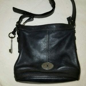 Black Fossil Crossbody