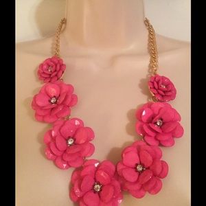 Pink rhinestone necklace