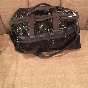 Le Sport Sac  Weekender Duffle bag shiny black