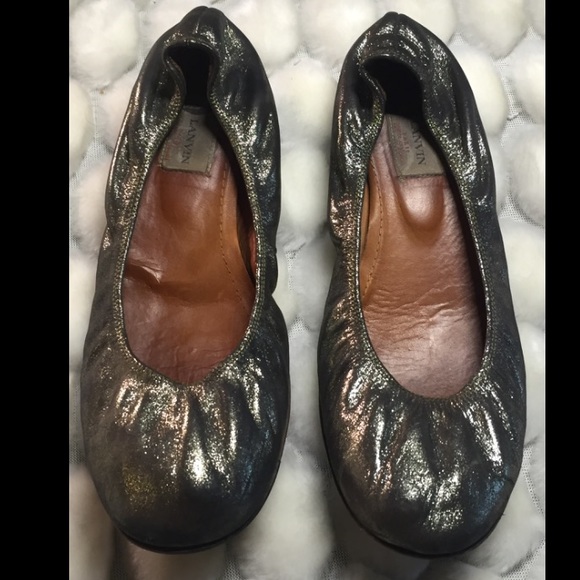 Lanvin Bronze Metallic Ballet Flats