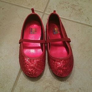 Red sparkle dress shoes