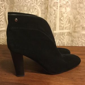 Franco Sarto black suede ankle boots
