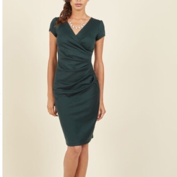 Modcloth I Think I Can Green Pencil Dress - S