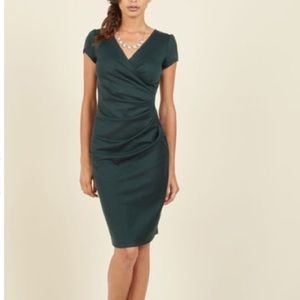 Modcloth I Think I Can Green Pencil Dress - S