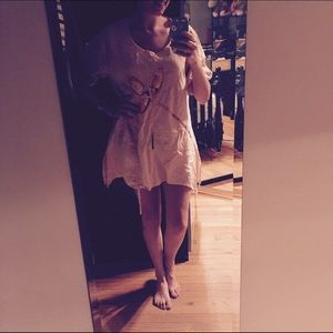 Puro Lino peach pink sun dress/swim cover up