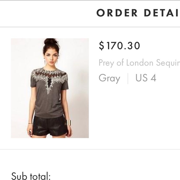 ASOS x Prey of London Sequin Top - - Picture 2 of 5